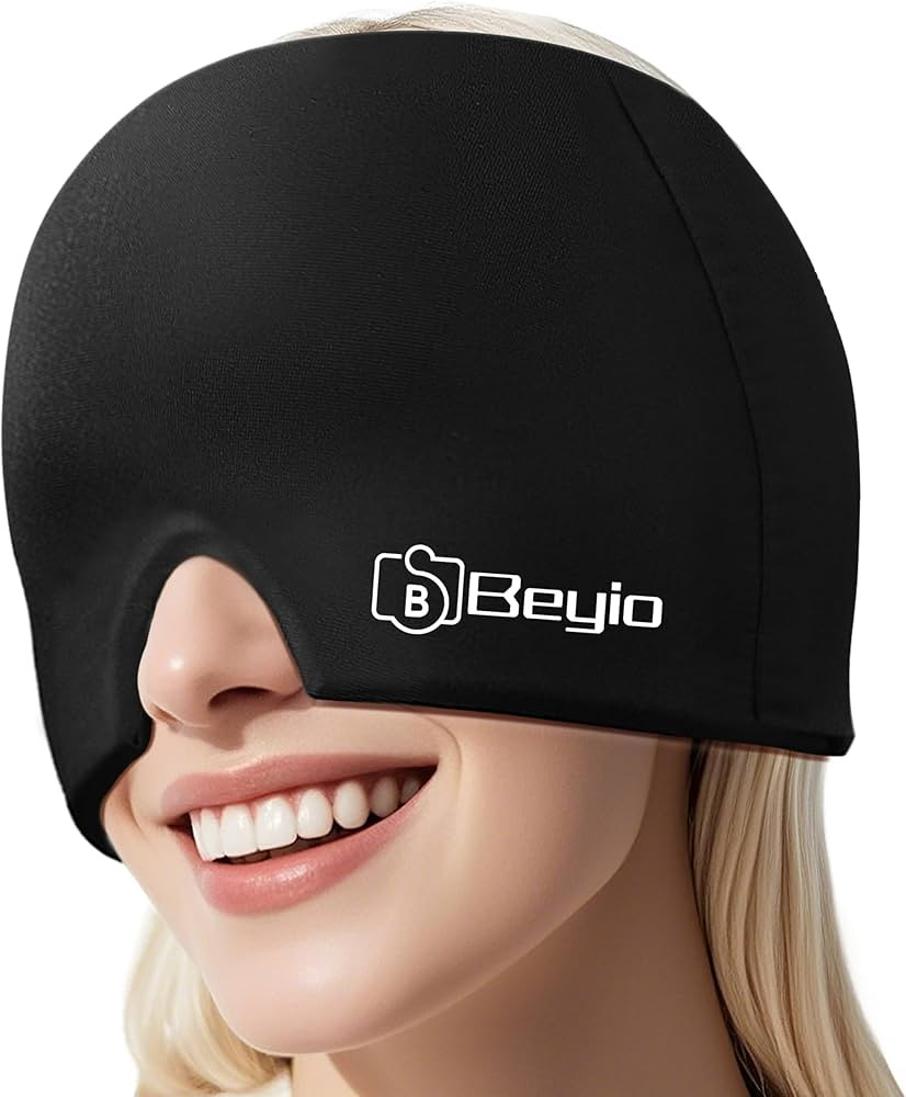Migraine Relief Cap, All Around Gel Covered Reusable Headache Relief Cap, Black Migraine Cap for ... | Amazon (US)