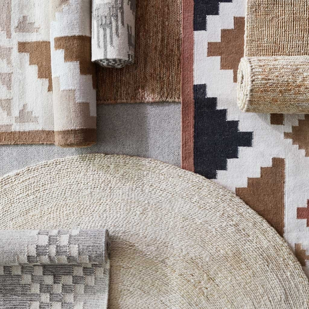 Tejal Area Rug - Camel | Modern Kilim Rug in Tan at The Citizenry | The Citizenry