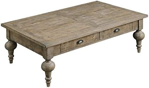 Emerald Home Interlude Sandstone Gray Coffee Table with Two Drawers, Plank Style Top, and Turned ... | Amazon (US)