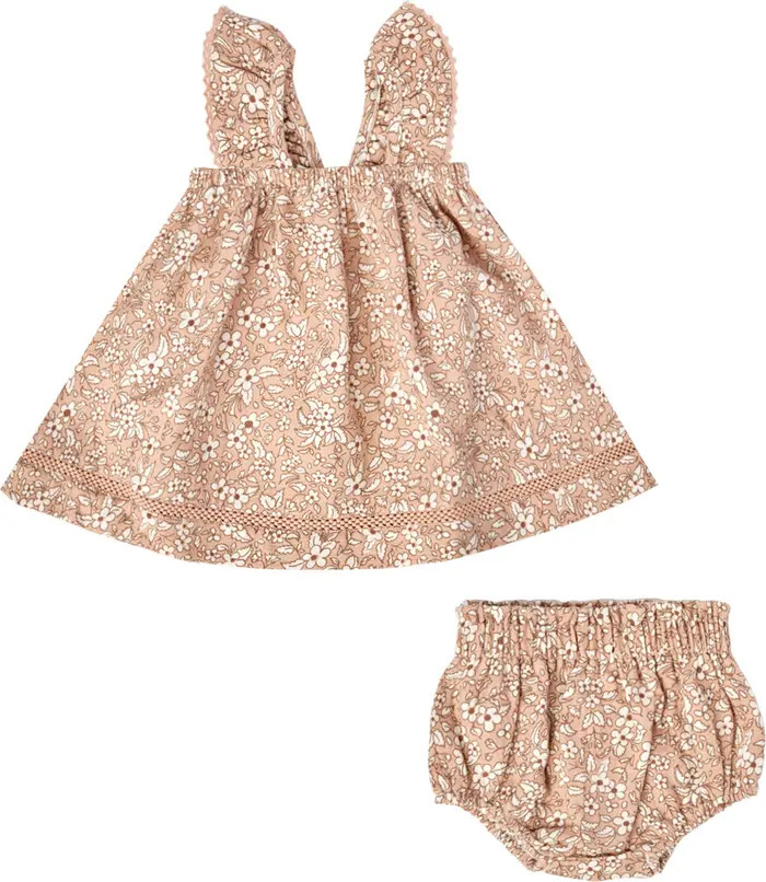 Ruffle Organic Cotton Trapeze Dress & Bloomers Set | Nordstrom