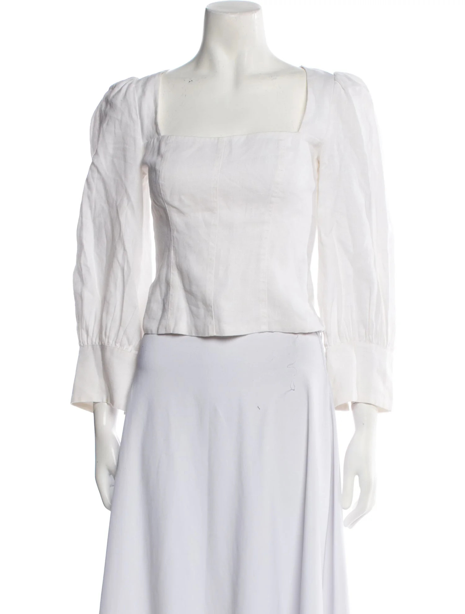 Linen Square Neckline Crop Top | The RealReal
