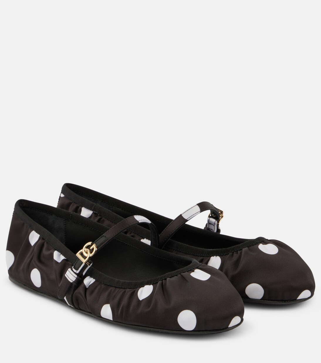 Odette polka-dot satin ballet flats | Mytheresa (US/CA)