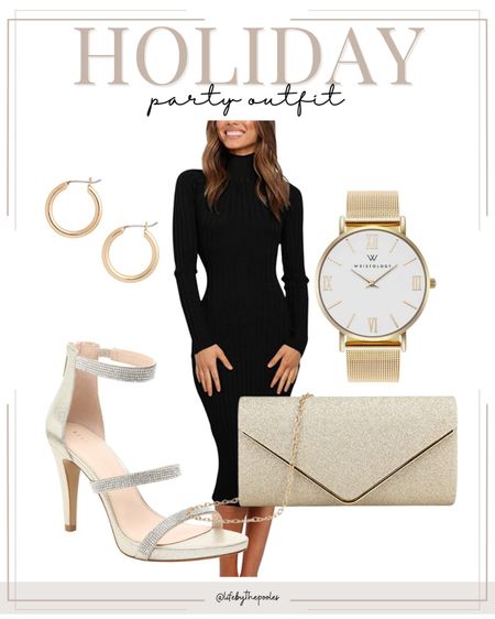 Holiday party outfit, Christmas party dress, New Year’s Eve party outfit, formal dress, winter wedding outfit, evening dress, holiday party dress outfit, black holiday dress, amazon dress, winter evening dress, sweater dress, evening clutch purse, gold accessories 

#LTkshoecrush #LTKitbag #datenight #weddingguestoutfit #winterformalwear #lbd #sweaterdress #winteroutfit #LTkunder50 #LTKunder100 

#LTKstyletip #LTKHoliday #LTKSeasonal