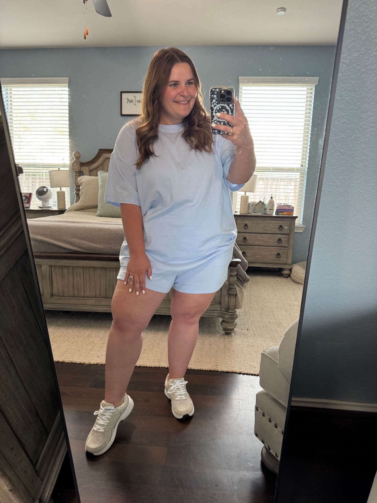 I love this old navy set so much that I got it in another color! I am wearing an xxl in the top and xl in the shorts. Paired with Walmart sneakers 

#LTKootd #LTKMidsize #LTKPlusSize