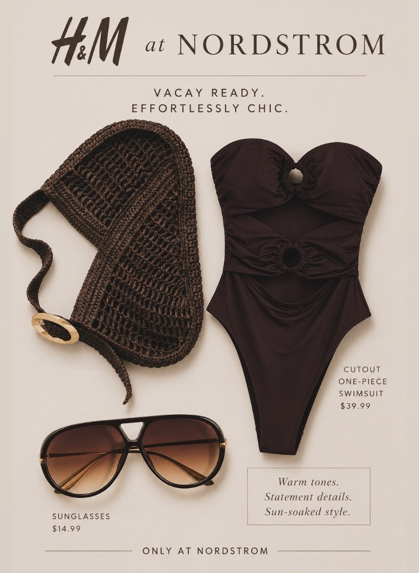 HM at Nordstrom 🤎
*Pricing may vary by store/location* 

#hm #swim #sandals #bag #swimsuit flats

#LTKgrwm #LTKootd #LTKSwim