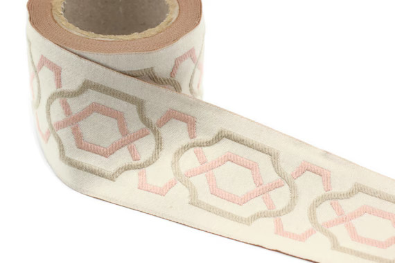 Light Pink 2.67 Inch Embroidered Ribbons 68mm Jacquard | Etsy | Etsy (US)