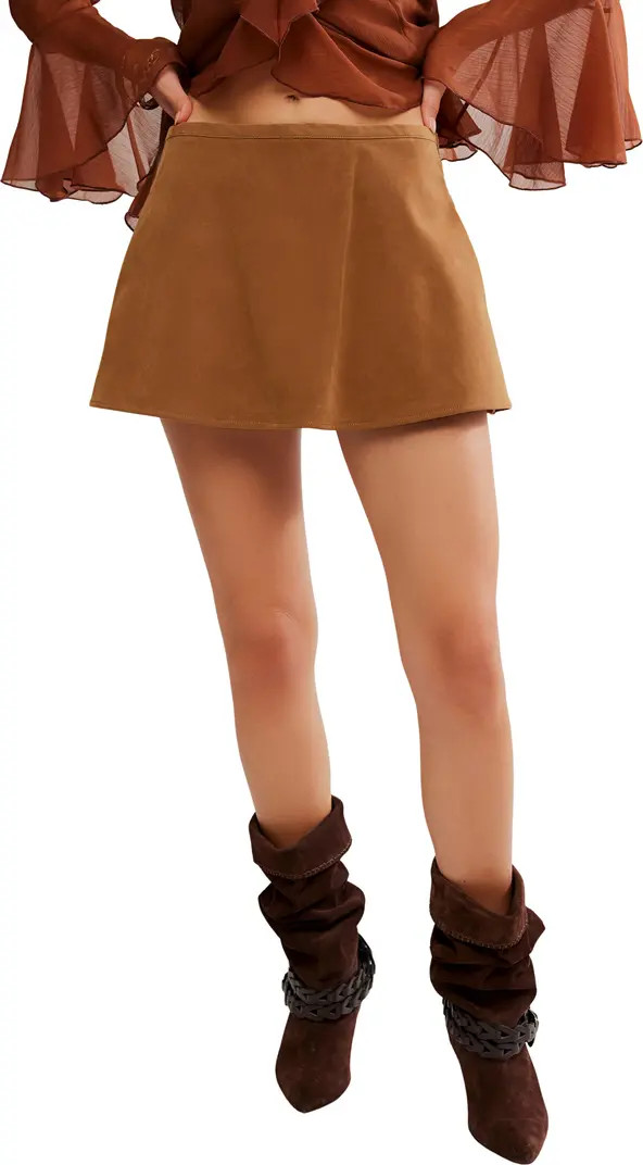 Paradise Found Faux Suede Skort | Nordstrom
