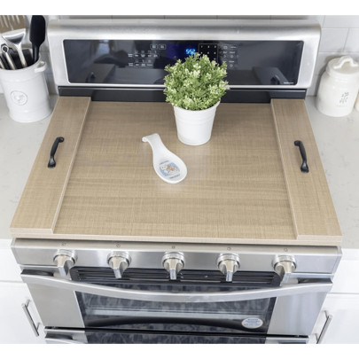 Noodle Board Stove Covers With Handles, Durable Extra Thick Laminate Wood Handmade Cookware, Counter Space Top Covers For Electric Stoves & Sink Farmh | SHEIN