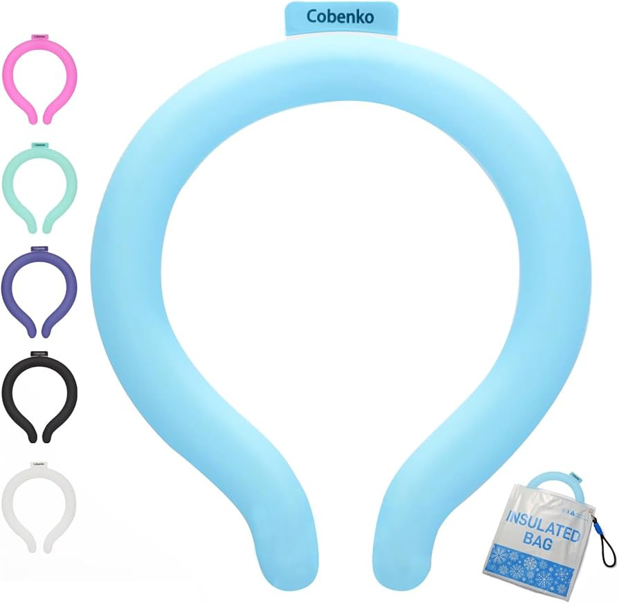 Neck Cooling Tube with Cold Insulated Bag,Reusable 18℃/64℉ Ice Neck Ring Wearable Body Cooler... | Amazon (US)