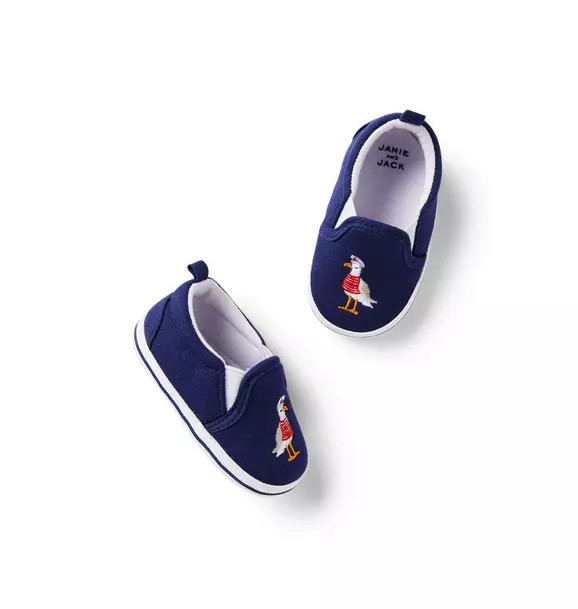 Baby Embroidered Seagull Slip-On Sneaker | Janie and Jack
