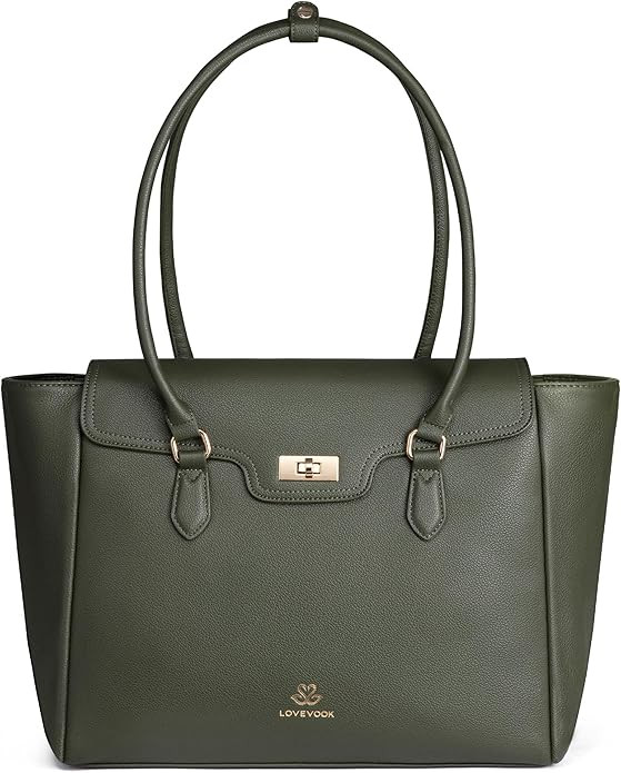 LOVEVOOK Laptop Bag for Women Soft Leather Work Bag, Office Shoulder Tote Purse Professional Brie... | Amazon (US)