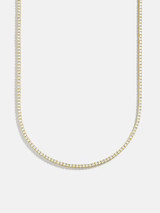 Billie Gold Tennis Necklace - Gold Plated Brass | BaubleBar