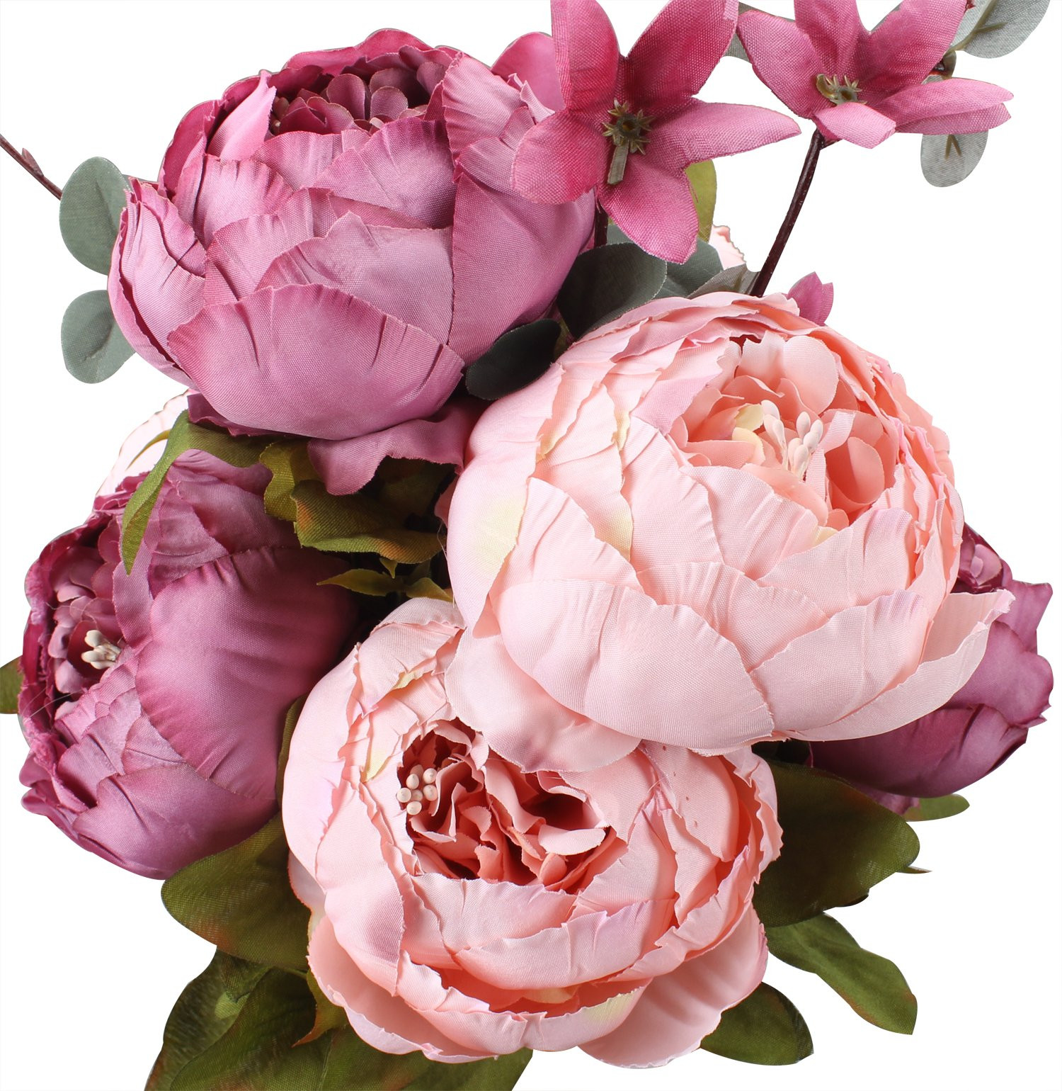 Duovlo Fake Flowers Vintage Artificial Peony Silk Flowers Wedding Home Decoration,Pack of 1 (New ... | Amazon (US)