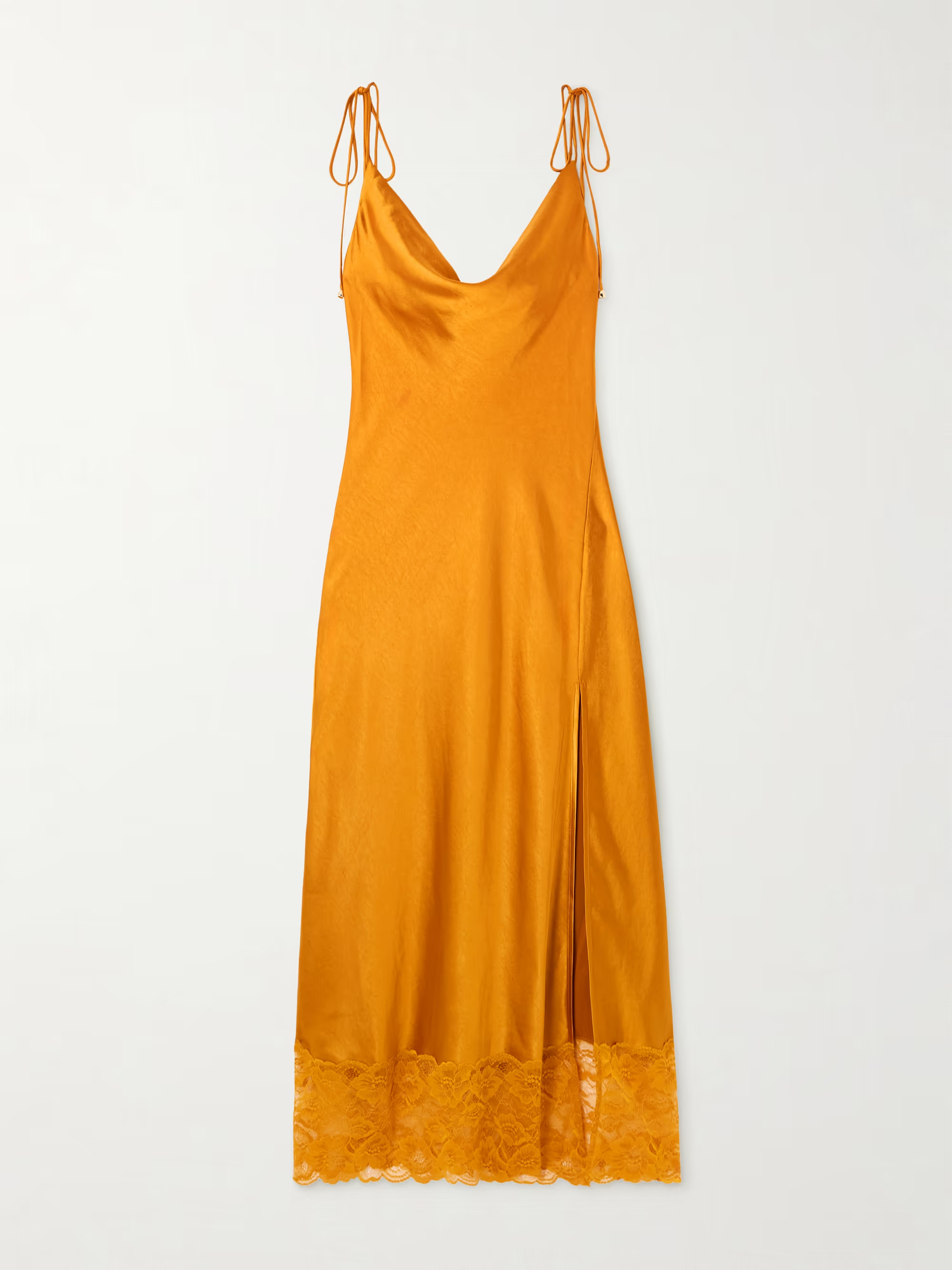 Lace-trimmed satin midi dress | NET-A-PORTER APAC