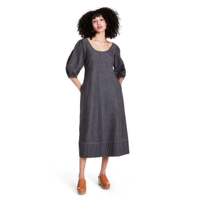Women's Volume 3/4 Sleeve Denim Dress - Rachel Comey x Target Black | Target