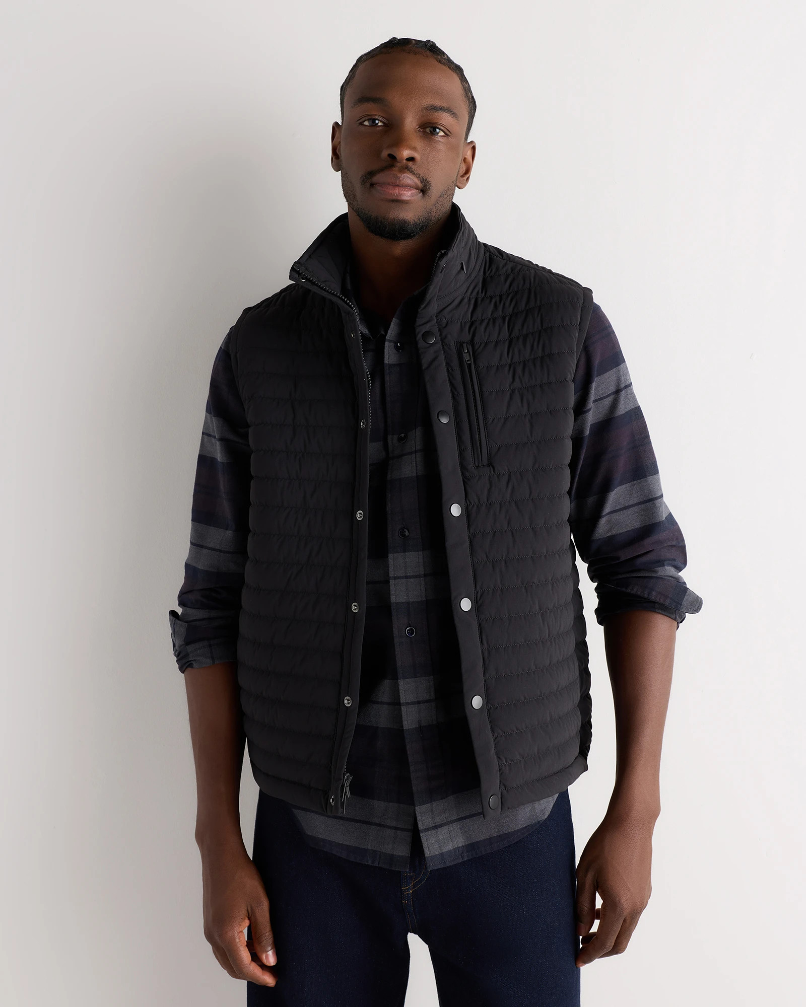 Quince | Men's Responsible Down Quilted Vest in Atlas Navy, Size Large, Nylon | Quince