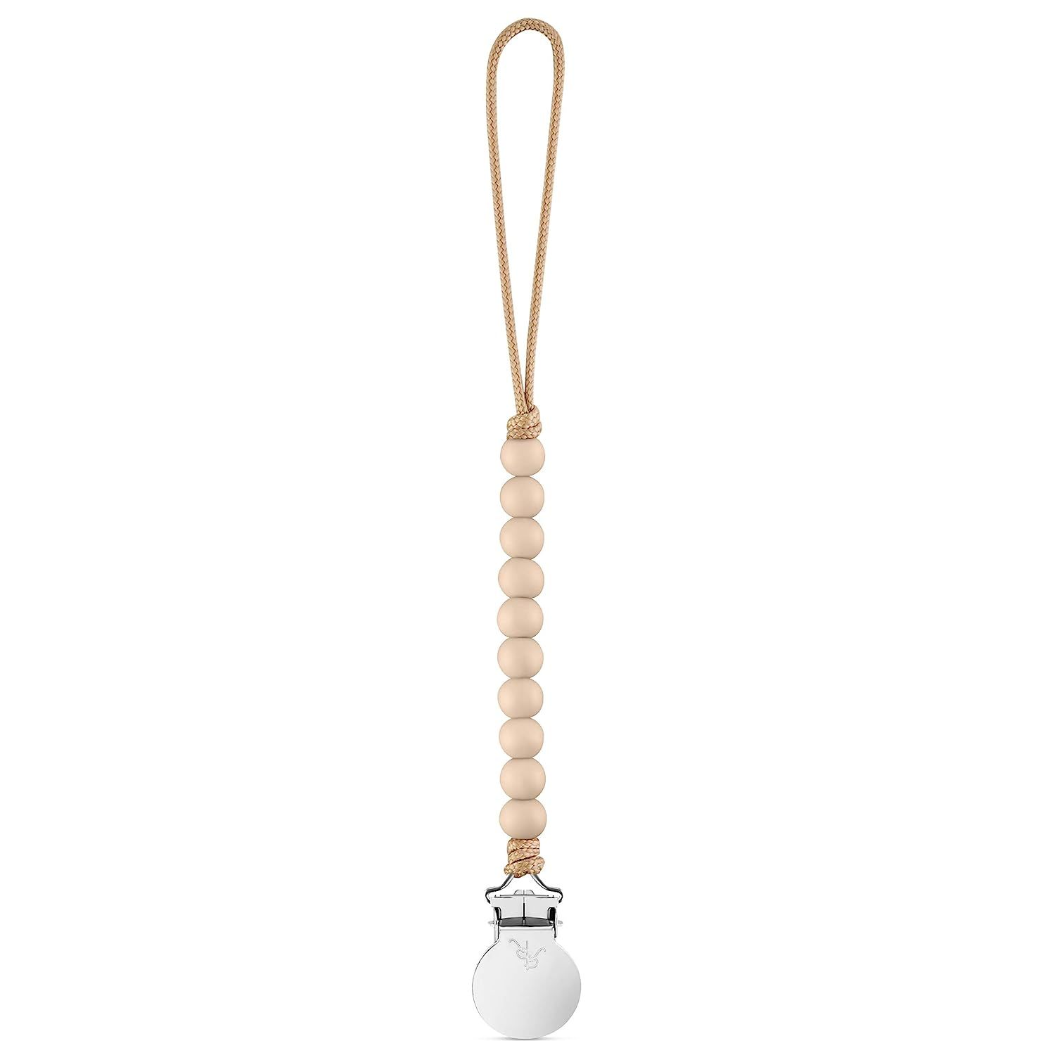 Ryan and Rose Maxi Pacifier Clip Tan Brooke | Amazon (US)