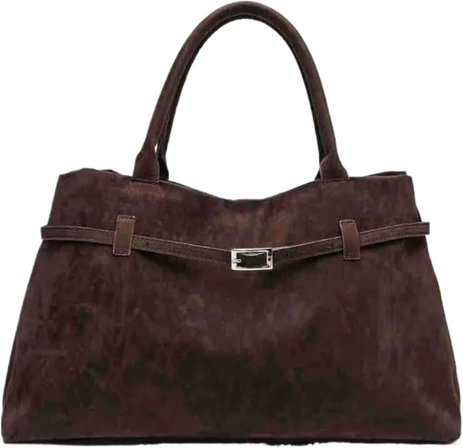 5 Colors Autumn Winter Women's Faux Suede Shoulder Bag Soft Handbag Large Capacity Single Tote Ha... | Amazon (US)