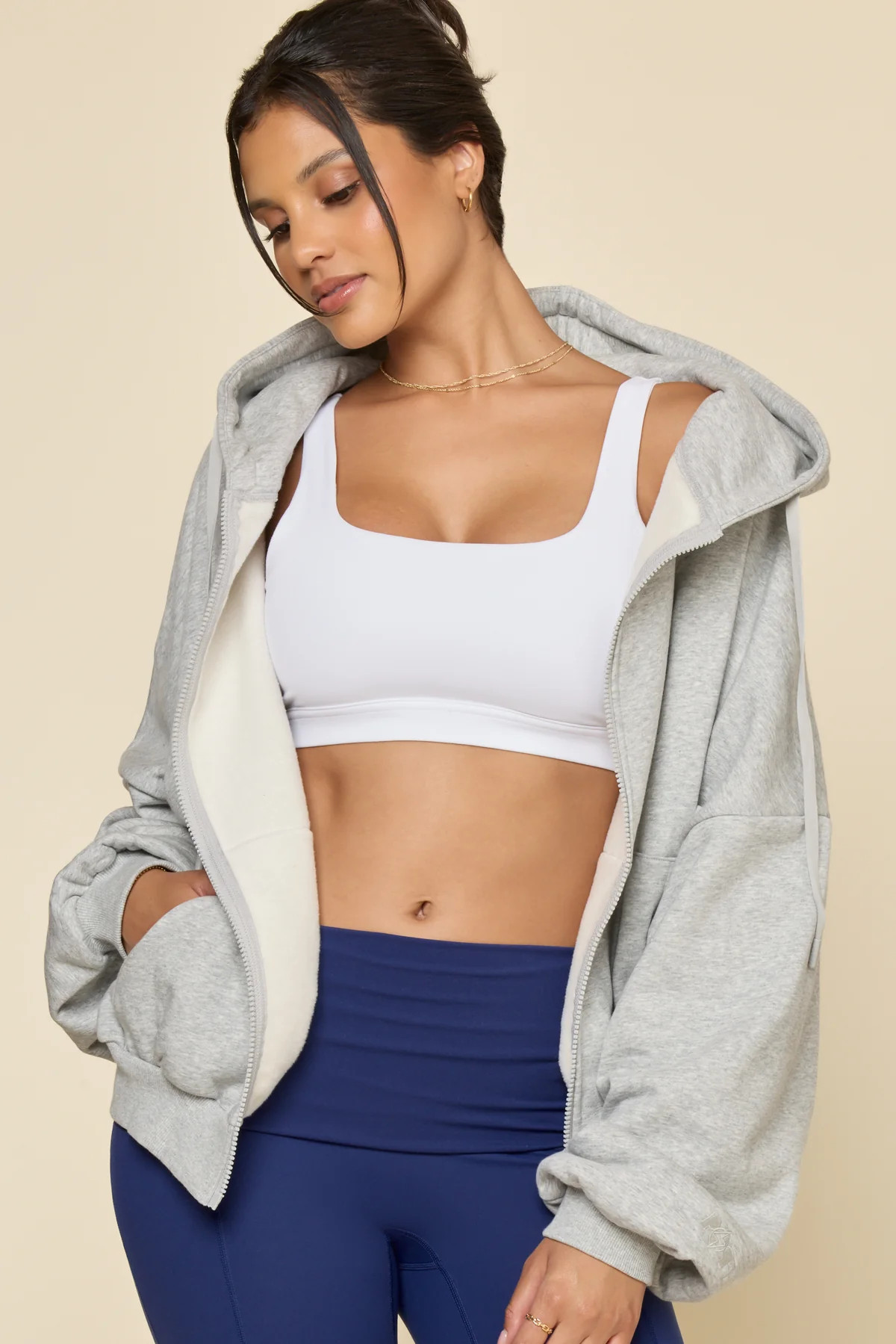 Zip Cloud Hoodie - Heather Grey | POPFLEX