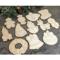 Set Of 20, Christmas Decors For Painting Christmas Coloring Kit Kids Paint Yourself Ornament Your Own Gift Tag | Etsy (US)