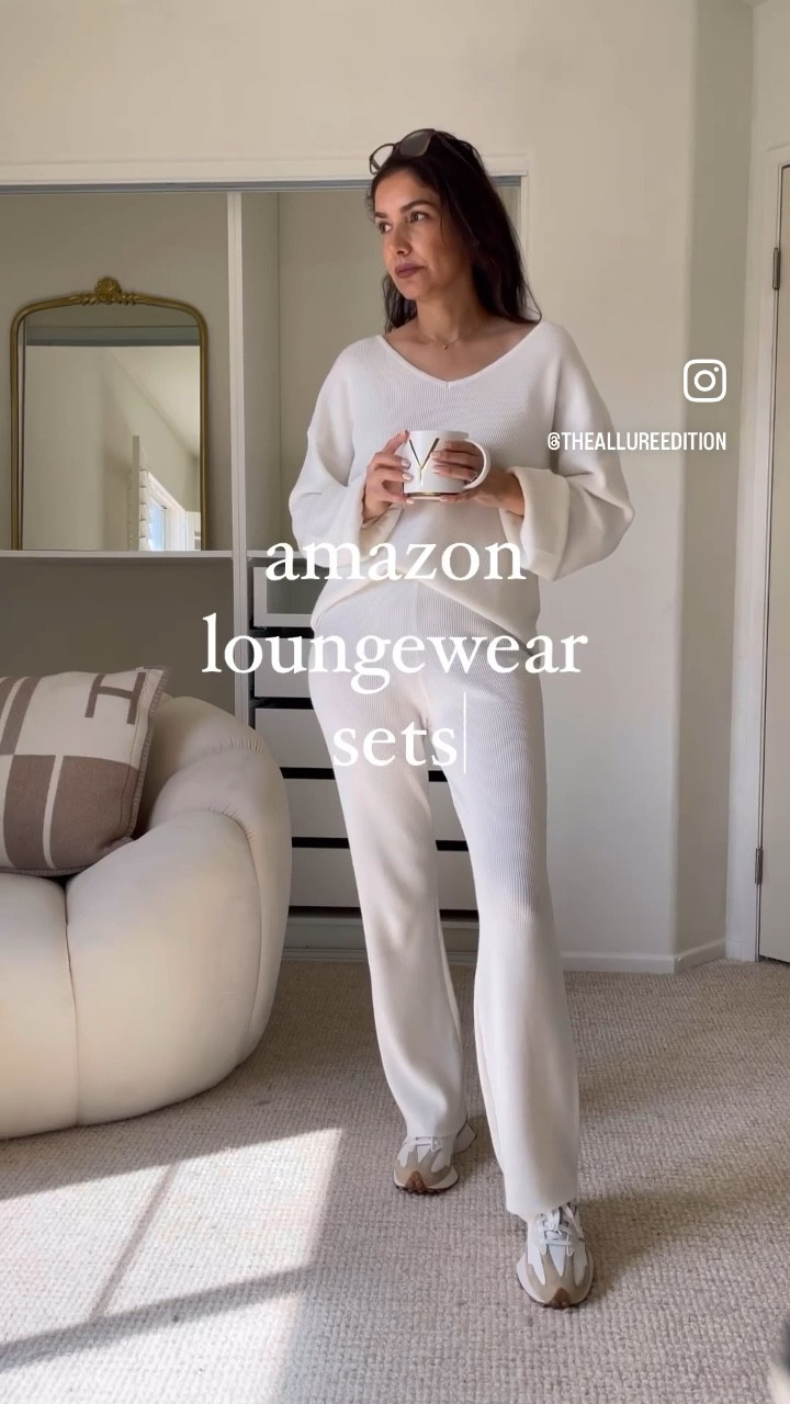 Check these Amazon finds out: These can be the perfect gifts for a woman who has it all: 

1️⃣ LOUNGEWEAR SET 1: This is a lightweight knit set of pants and sweater. Girl! I already have 3 of these sets, these are so comfortable and instead of wearing my nasty old grey sweatpants to be at home I put one  of these sets on and I feel cute all day. Love them because you can wear the sweater with trousers to go to the office, or with jeans 👖 for running errands, the sky is the limit! 
➡️Wearing size S on this set

2️⃣ LOUNGEWEAR 2, this is a set of lightweight pants and top; do you know how I love to wear this the most ? I like to wear it as airplane ✈️ Airport outfit, I like to wear it meanwhile I travel for work and ( get close to the phone because I will whisper) I like to wear it as pijamas 💤 🛌 for my trip as well , lol, boom! 
➡️Wearing size S on this black set

➫ MY BODY MEASUREMENTS FOR YOUR REFERENCE
Bra: 32C (81 cm)
Waist:26" (66 cm)
Hips: 38" (96.5 cm)
Height: 5'7" (170 cm)

➫  Follow my blog TheAllureEdition.com for more outfit ideas, fashion, home and lifestyle. 

➫  Follow me @TheAllureEdition for more Outfit Ideas, Discounts and Codes, Fashion, Amazon fashion, Beauty, Home and  Lifestyle. 

➫  #liketkit @shop.ltk #theallureedition 
Target finds. Classy outfits. Workwear outfits. Casual outfits. Fall outfts. Winter outfit ideas.

#LTKHolidaySale 

#LTKfindsunder50 #LTKfindsunder100