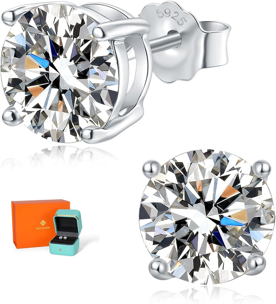 1-6CT Moissanite Stud Earrings for Women Men Hypoallergenic Sterling Silver D Color VVS Clarity L... | Amazon (US)