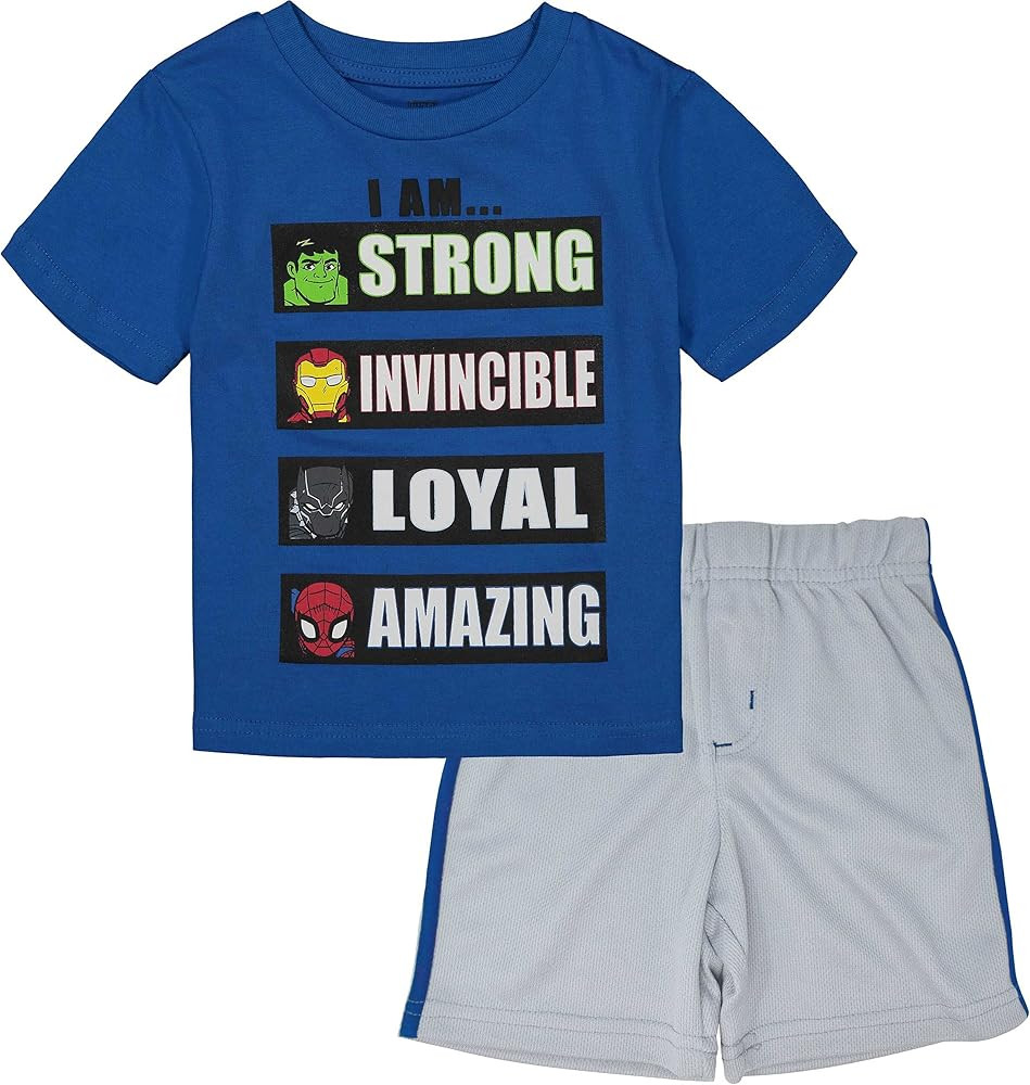 Marvel Mesh Short Sleeve Graphic T-Shirt & Short Sleeve Graphic T-Shirt Shorts Set | Amazon (US)