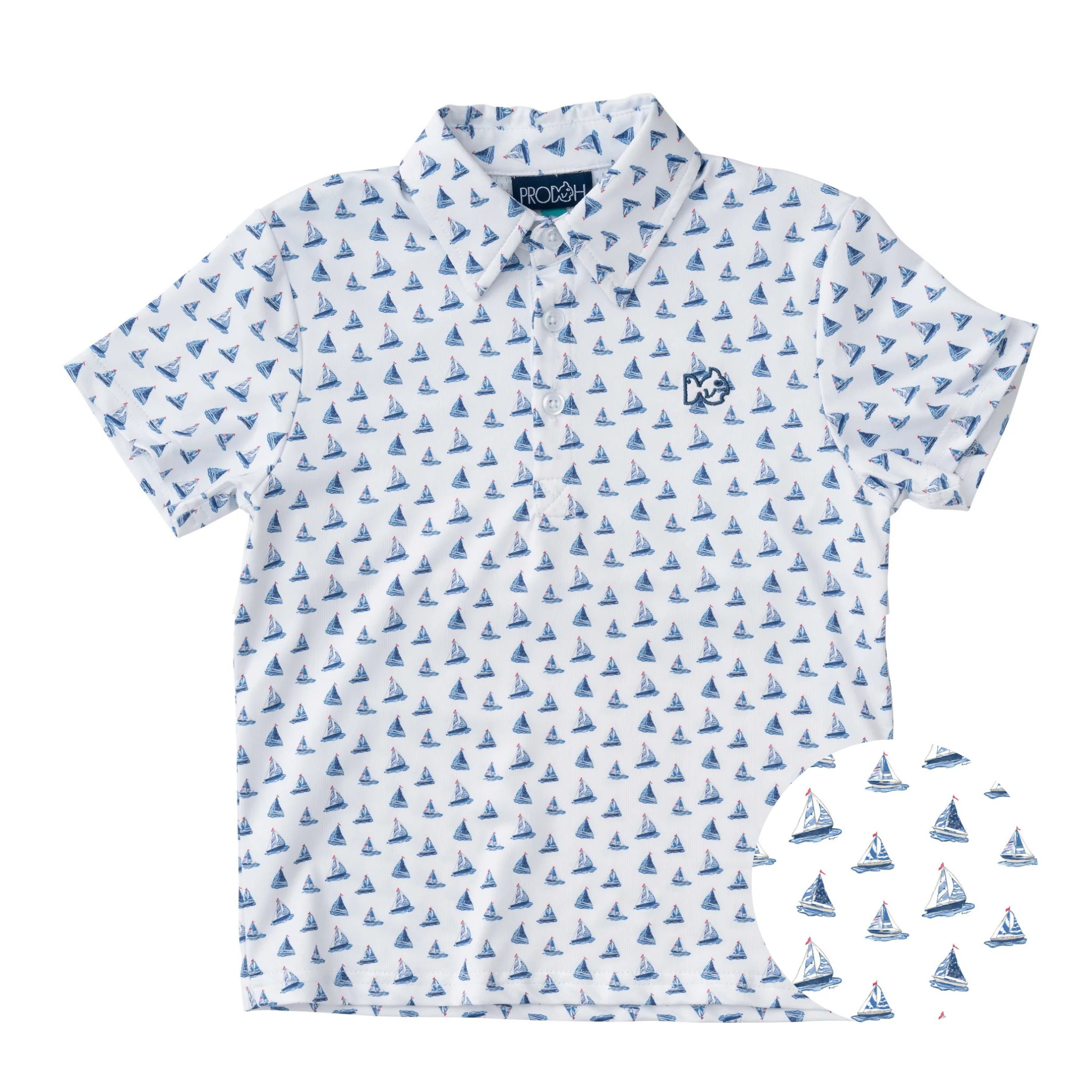 Pro Performance Polo in Sailboat Print | PRODOH