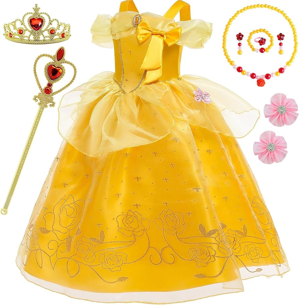BanKids Princess Dresses for Girls Kids Costume Belle Dress Up Birthday Christmas Halloween Party... | Amazon (US)