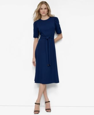 Women's Ruched-Sleeve Midi Dress | Macy's