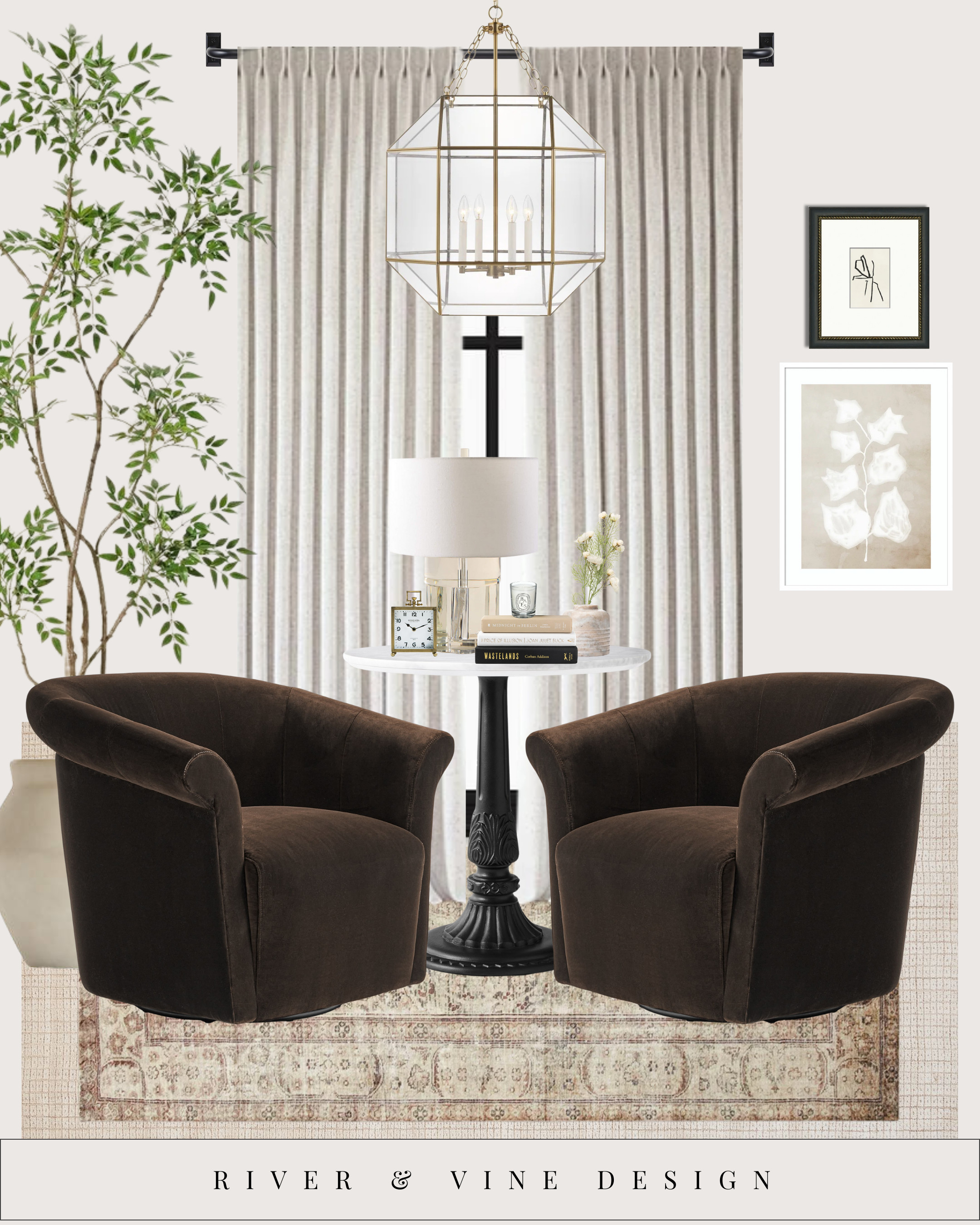 A cozy sitting moment that feels intentional, not staged 🤎

This setup is all about balance:
• Soft, rounded swivel chairs that invite conversation
• A small pedestal table that keeps the footprint light
• Layered neutrals so the darker upholstery feels grounded, not heavy

Perfect for a bedroom corner, reading nook, or quiet living room moment where comfort matters just as much as style.

All pieces are linked to recreate the look. 

 #LTKHome