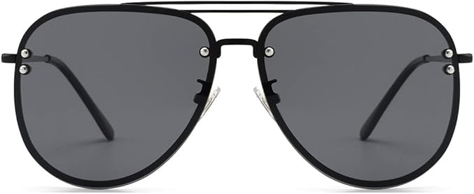 VIVIENFANG Premium Rimless Oversized Aviator Sunglasses for Women, Polarized PC Lens UV Protectio... | Amazon (US)