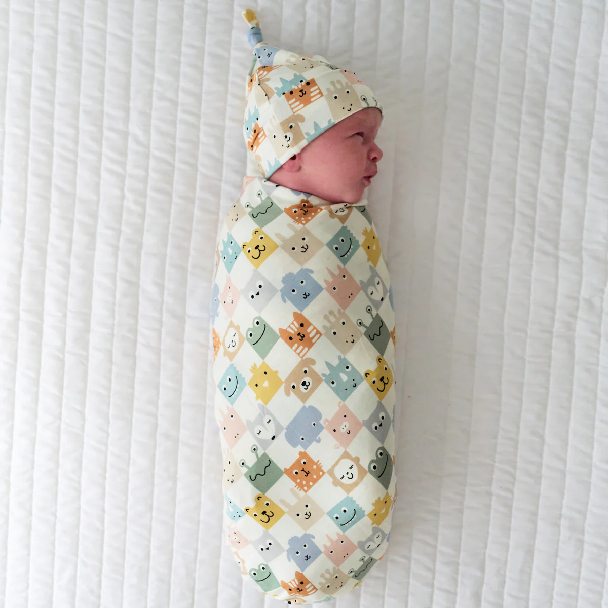 Check Mates Swaddle & Hat Set | Little Sleepies