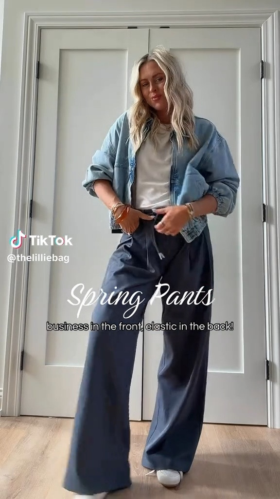 My pants RESTOCKED!! Also available in the dark denim!! Ordered so fast! ✨ 

Spring pants. Spring style. Sneakers. Denim. Track pants. Workwear. Business casual wear. 

#LTKootd #LTKSeasonal