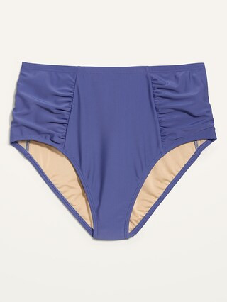 High-Waisted Ruched Bikini Swim Bottoms for Women | Old Navy (US)
