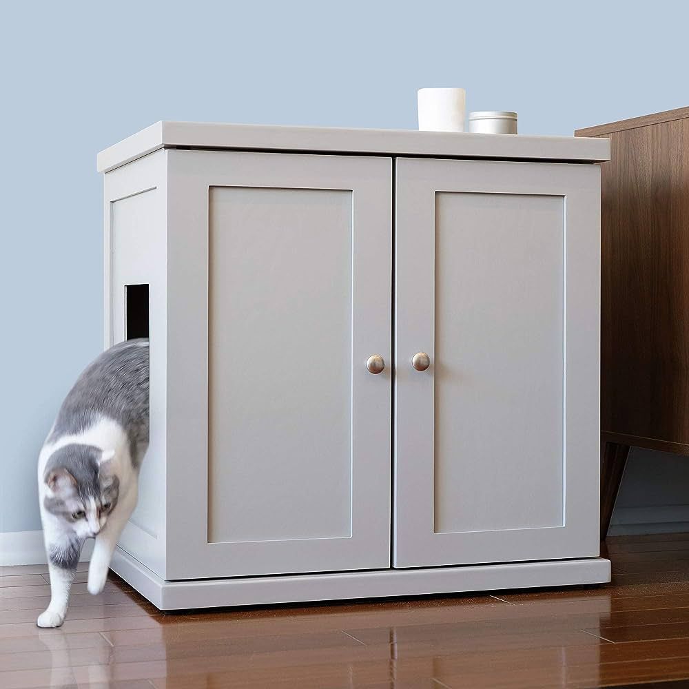 THE REFINED FELINE Cat Litter Box Enclosure Cabinet, Hidden Litter Tray Cat Furniture, Large + XL... | Amazon (US)