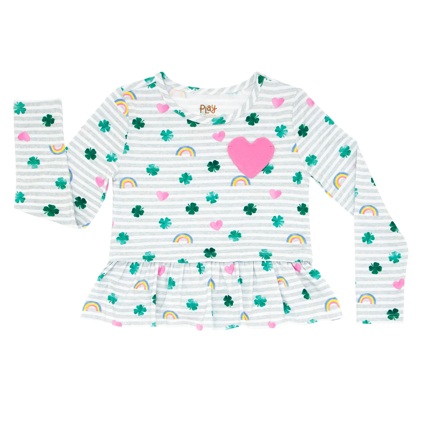 Lucky in Love Pocket Peplum Tee | Little Sleepies