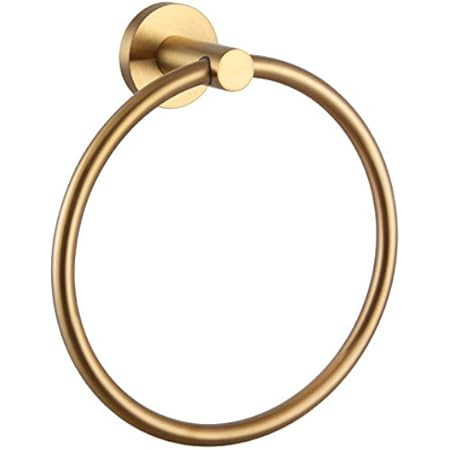 Hand Towel Ring Brushed Gold, APLusee SUS 304 Stainless Steel Round Towel Holder | Amazon (US)