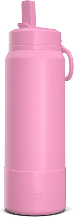 Hydrapeak 26oz Insulated Water Bottle with Straw Lid, Matching Color Cap and Rubber Boot, Stainle... | Amazon (US)