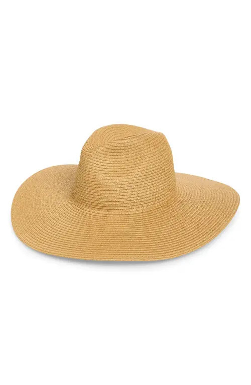 Nordstrom Packable Wide Brim Straw Panama Hat in Dark Natural at Nordstrom | Nordstrom