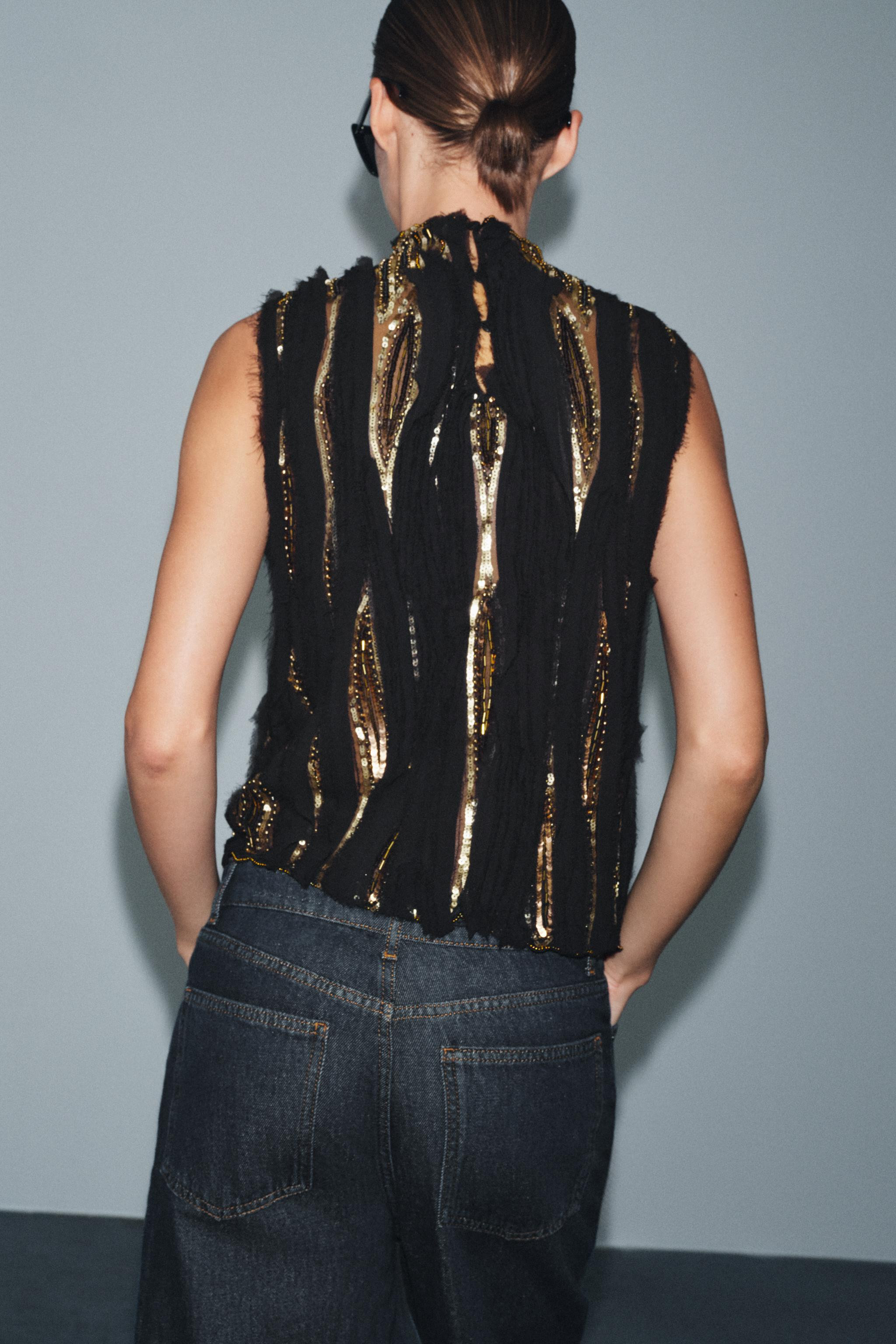 ZW COLLECTION LIMITED EDITION SEQUIN TOP | Zara UK