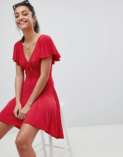 Missguided Tall Polka Dot Frill Detail Tea Dress | ASOS US