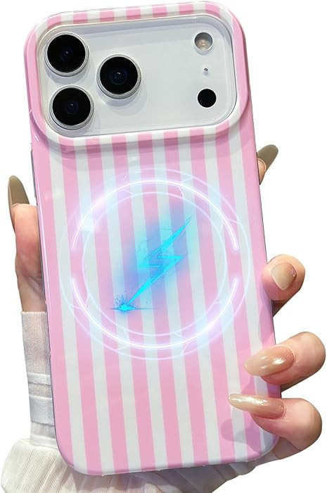 Jmltech Magnetic for iPhone 17 Pro Max Case Striped Phone Case Cute Women Girly Trendy Compatible... | Amazon (US)