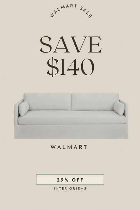 Incredible deal on the slipcovered sofa from Walmart, under $400, neutral sofa, white sofa, beige sofa, small space sofa, hurry before the sale ends Walmart home

#LTKsalealert #LTKhome #LTKstyletip
