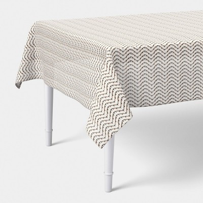 84"x60" Tablecloth Black/Cream Wave - Threshold™ | Target