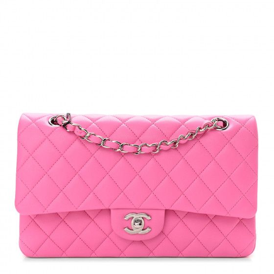 CHANEL Lambskin Quilted Medium Double Flap Neon Pink | FASHIONPHILE | FASHIONPHILE (US)