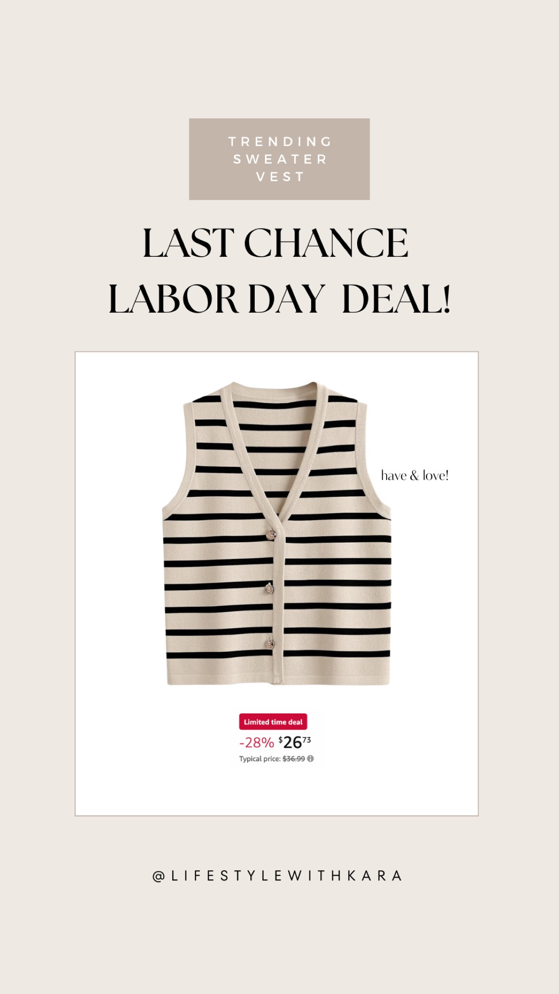 Have & love this sweater vest, on sale today! 

#LTKStyleTip #LTKFindsUnder50 #LTKSaleAlert