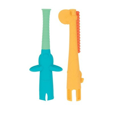 Nuby Silicone Sensory Tube Teethers - Elephant and Giraffe - 2pk | Target
