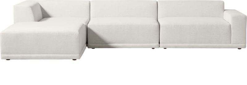 Faible 4-Piece U-Shaped White Performance Linen Sectional Sofa with Right Arm | CB2 | CB2