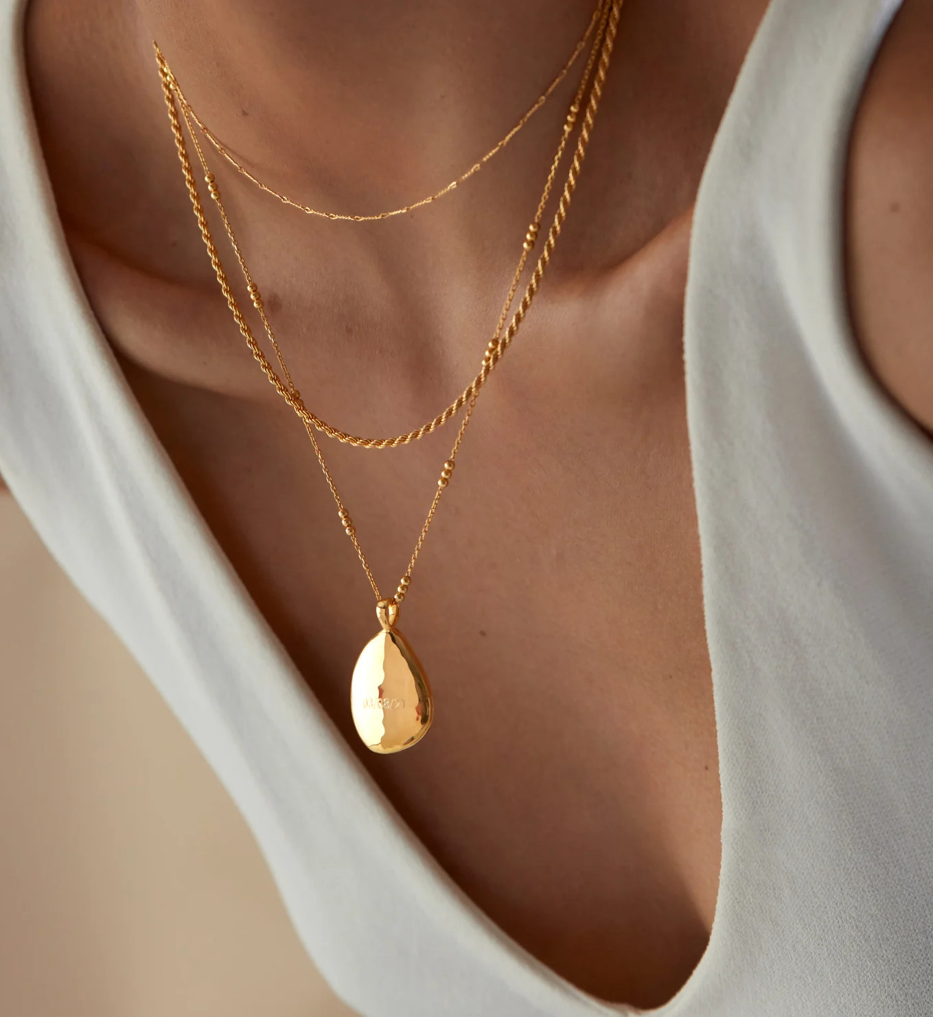 Deia Pebble Locket Rope, Twist and Beaded Chain Necklace Set | Monica Vinader (Global)